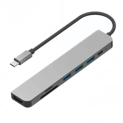 Obrázek produktu pro Rozbočovač AIORBER USB-C s porty HDMI 4K, USB 3.0 a čtečkou karet SD, víceportový adaptér pro notebook a tablet