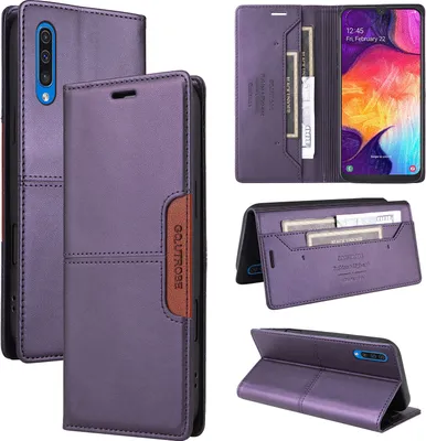 Produktbild von Handyhülle für Samsung Galaxy A50 / A50s / A30s Hülle, Leder Flip Wallet Kartenfach Stand Schutzhülle Lila