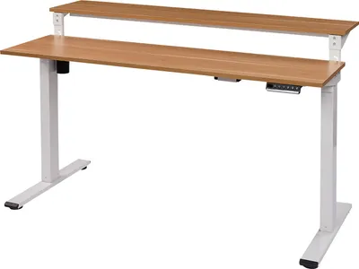 Produktbild von home24 Schreibtisch - Höhenverstellbar - Eiche Nachbildung / Weiß