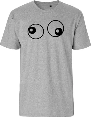 Produktbild von Huuraa Herren T-Shirt Freaky Eyes M Sport Grey Bio Baumwolle Fairtrade Herrenshirt Geschenkidee