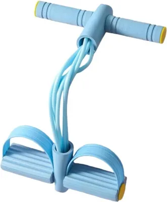 Immagine prodotto di INF Banda di Resistenza con Pedale a 6 Tubi - Allenamento Addominali, Yoga e Fitness Blu