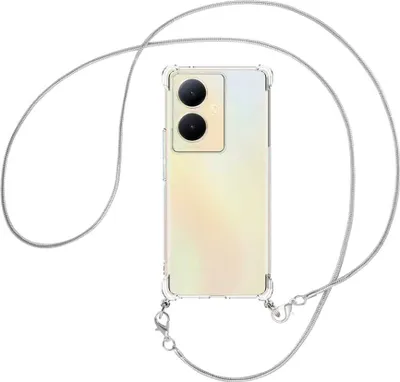 Produktbild von Handykette Backcover-Schutzhülle mit Band (Metall silberfarben) für vivo Y78 5G, Y78 Plus 5G, V29 Lite 5G - silberfarbene Snake-Kette