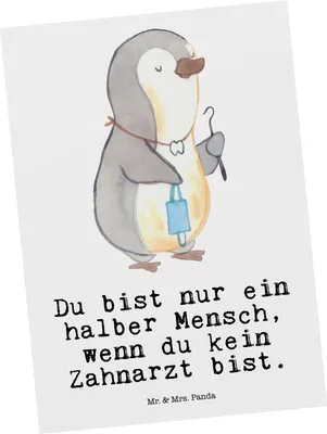 Produktbild von Mr. & Mrs. Panda Postkarte Zahnarzt Herz - Weiß - Geschenk, Postkarten, Fotokarte, Grußkarte, Ansichtskarte, Ansichtskarten