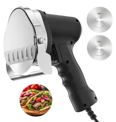 Elektrische Kebabschnitzelmaschine 80 W, 2 Messer, 0–8 mm, für Döner
