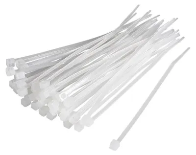 Produktbild von Krawatten, 100 x 2 mm, 100 Stück, weiß