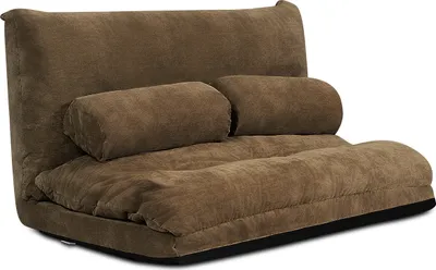 Produktbild von COSTWAY Klappbares Bodensofa, 3 in 1 Schlafsofa mit Schlaffunktion und Verstellbarer Rückenlehne, Sofabett mit 2 Lendenkissen, Klappsofa braun