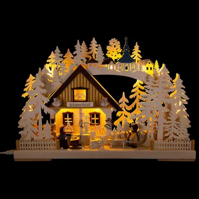 Produktbild von 3D-Doppelschwibbogen Schauwerkstatt (42,5x29cm) von RATAGS Holzdesign