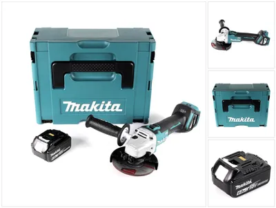Obrázek produktu pro Akumulátorová úhlová bruska Makita DGA 511 G1J 18V 125mm bez kartáčů + 1x akumulátor 6,0Ah + Makpac - bez nabíječky