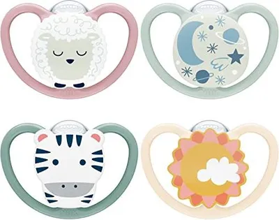 Produktbild von NUK Space Schnuller Silikon Gr.2 – Sonne, 4er Set, BPA-frei