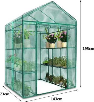 Produktbild von 195x143x73cm Folienzelt Gewächshaus Folie Treibhaus Tomatenhaus Folien Cover