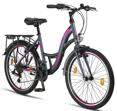 Produktbild von Licorne Bike Stella Premium City Bike 20,24,26 und 28 Zoll Fahrrad für Mädchen Herren und Damen 21 Gang (6 Gang bei 20 Zoll) Holland Citybike