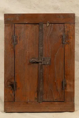 Teakholz-Fenster, restauriert, 44,5 x 8,5 x 60,5 cm