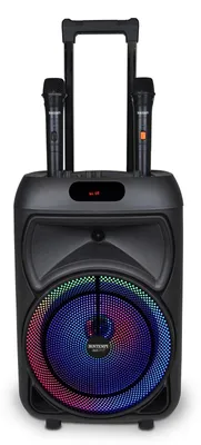 Image de Haut-parleur portable sans fil - Enceinte trolley avec 2 microphones
