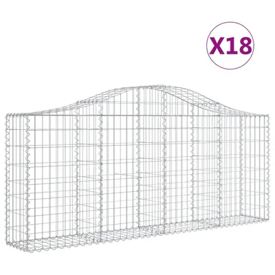 Produktbild von vidaXL Gabionen mit Hochbogen 18 Stk. 200x30x80/100cm Verzinktes Eisen