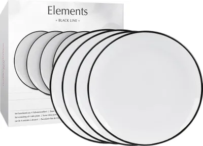 Produktbild von WAECHTERSBACH 4er Teller Ø 19 cm im GK / Elements - Black Line / Frühstücksteller