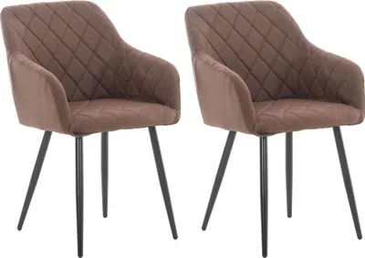 Produktbild von CLP 2er Set Esszimmerstuhl Shila braun Material Stoff