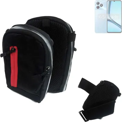 Produktbild von K-S-Trade Outdoor Gürteltasche Holster Umhängetasche kompatibel mit Realme Note 50 schwarz Handy Tasche Case travelbag Schutz Hülle Handy Hülle