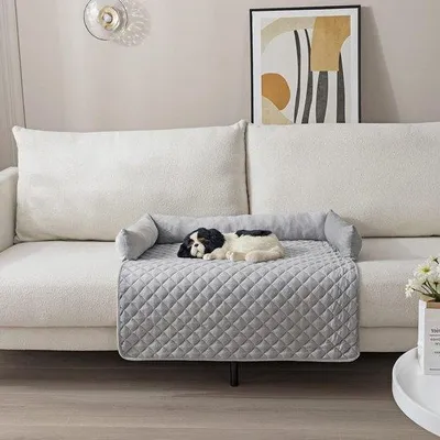 Image de Coussin Pluizig pour petits chiens - Lavable - Gris clair 75 x 75 cm