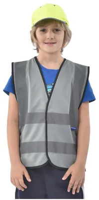 Immagine prodotto di Gilet di sicurezza riflettente per bambini, grigio, taglia 6-9 anni