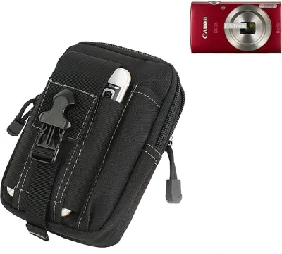 Produktbild von K-S-Trade Holster Kamera-Tasche kompatibel mit Canon IXUS 175  Gürtel-Tasche mit Extrafächer schwarz 1x
