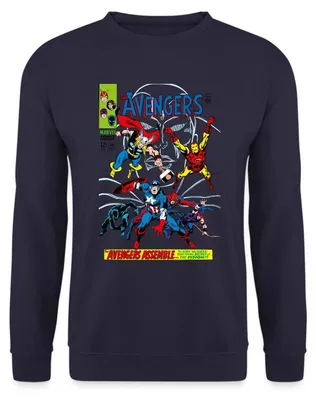 Produktbild von Spreadshirt Avengers Comic Superhelden Assemble Uni Pullover, XXL, Navy