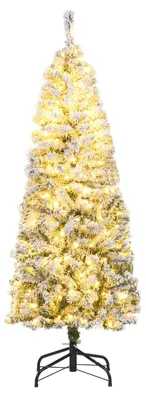 Produktbild von Künstlicher Beleuchteter Weihnachtsbaum 150 CM mit 180 Warmweißen LED-Lichtern, 8 Beleuchtungsmodi, 329 Zweige, PVC-Nadeln, Metallständer