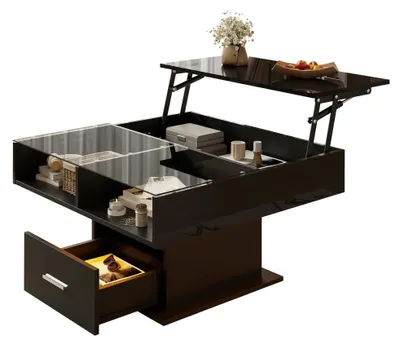 Image de Table basse - Table d'appoint - Table multifonctionnelle - Table réglable en hauteur