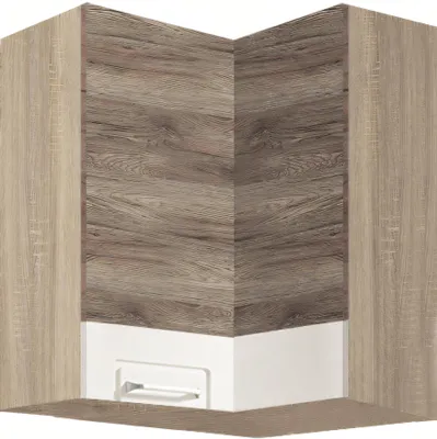 Productafbeelding van Keukenwandkast - ECONO 54G - Eckhängeschrank 60 × 60 cm, wit hoogglans