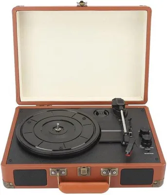 Immagine prodotto di Giradischi Bluetooth in legno con altoparlanti, 33/45/78 giri/min