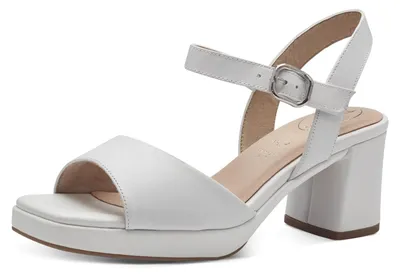 Produktbild von Tamaris Damen Wide Fit Damen Sandalen mit Absatz aus Leder mit verstellbarem Rie