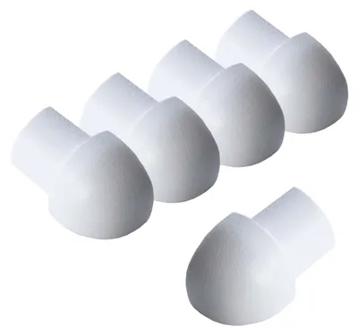 Produktbild von Dalsys 5x Außeneck für Fliesenschiene 8mm Aluminium (eloxiert) Viertelkreisprofil, Weiß Fliesenprofil