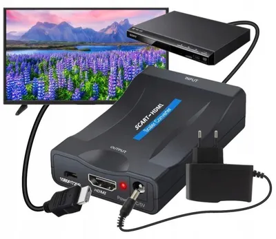 Zdjęcie produktu dla Schwaiger HDMSCA01 533, 1920 x 1080 px, 1080p, NTSC 3.58, NTSC 4.43, PAL, PAL M, PAL N, SECAM, SCART, HDMI, 5 V