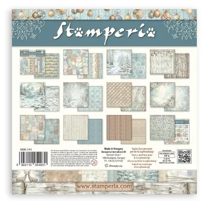Produktbild von Scrapbook Papier Pad 30,5x30,5cm - Weißer Weihnachts-Hintergrund, säurefrei