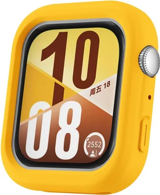 Image de Étui de protection en silicone pour Huawei Watch Fit 4, demi-coque, jaune