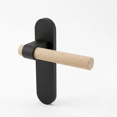 Produktbild von Türklinke mit Langschild 1 Paar Schwarz  Modernes Design Türbeschlag Türgriff Kunststoff (PLA) Inkl. Montagematerial