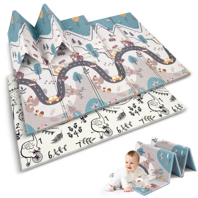 Image de Solidchoice - Tapis de jeu en mousse pour bébé Nukido, avec motif double face
