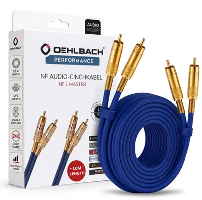 Obrázek produktu pro OEHLBACH 2039, 2 x RCA, Samec, 2 x RCA, Samec, 10 m, Modrá