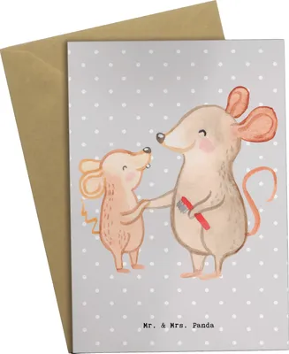 Produktbild von Mr. & Mrs. Panda Grußkarte Heilerziehungspfleger Herz - Grau Pastell - Geschenk, weihnachtskarten, hochzeitskarten, Ausbildung, vatertagskarte, Heilpädagoge, Hilfsbereit