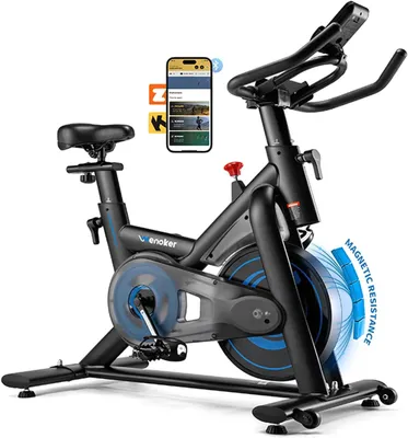 Produktbild von Wenoker Heimtrainer Fahrrad mit App, Leises Ergometer Magnetischer Widerstand Hometrainer Fahrrad, Bike Indoor Fitnessbikes