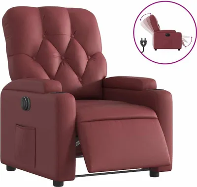 Produktbild von vidaXL Relaxsessel Elektrisch Weinrot Kunstleder