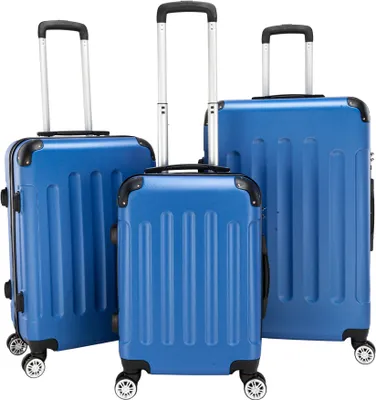 Produktbild von Hartschalenkoffer Reisekoffer-Set Koffer-Set Trolley-Set 3 Stk. mit Längsstreifen ABS