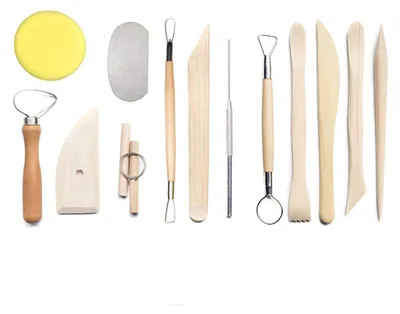 Produktbild von 13-teiliges Keramik-Ton-Werkzeug, Keramik-Bildhauer-Werkzeug-Set, Modellierung, Schnitzen, Geschenk für Studenten, Anfänger, Profis, DIY-Kunstbedarf