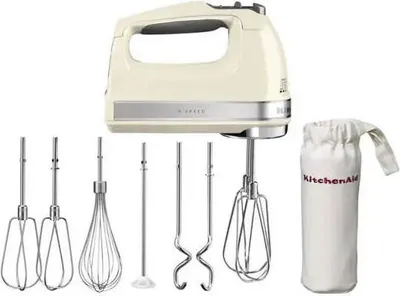 Obrázek produktu pro KitchenAid 5KHM9212EAC, Ruční mixér, Krém, Tlučení, Hnětění, Míchání, 1,55 m, ALMOND CREAM, 1300 ot/min