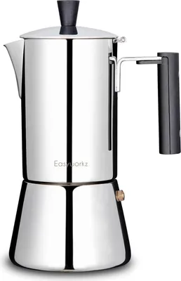 Produktbild von Espressokocher Edelstahl für Induktions-Gas 6 Tassen 300ml Silber