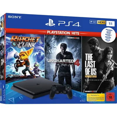 Produktbild von SONY PlayStation 4 Konsole (1TB) inkl. 1 DualShock 4 Controller - Playstation Hits