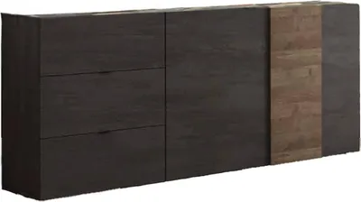 Produktbild von Fernsehschrank Sidr, TV-Ständer für das Wohnzimmer, Niedriges Sideboard, TV-Ständer,  Italy, 181x44 h59 cm, Schiefer und Nussbaum
