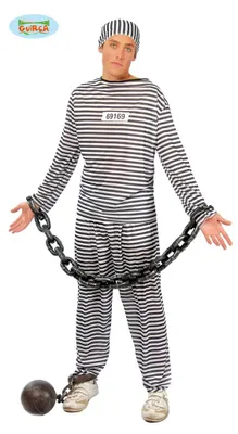 Immagine prodotto di Costume da detenuto per uomo taglia M-L, taglia:S