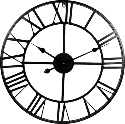 Produktbild von Clayre & Eef Wanduhr Ø 60 cm Schwarz Metall