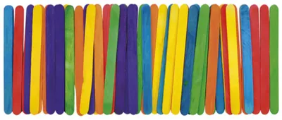 Produktbild von EDUPLAY 200-004 Bastelhölzer Holzstäbchen Eis-Stiel Lollipop klein, mehrfarbig, 50-teilig (1 Set)