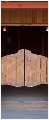 Produktbild von Wallario Memoboard Magnettafel aus Glas, Größe 32 x 80 cm, Motiv Saloontür